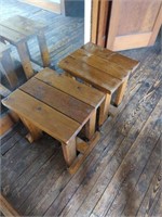 Two wooden end tables