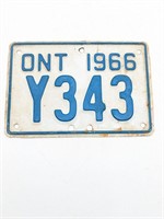 Ontario 1966 Motercycle License Plate