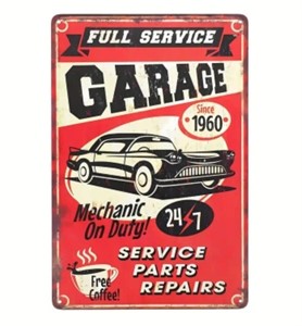 Full Service Garage Metal Sign
