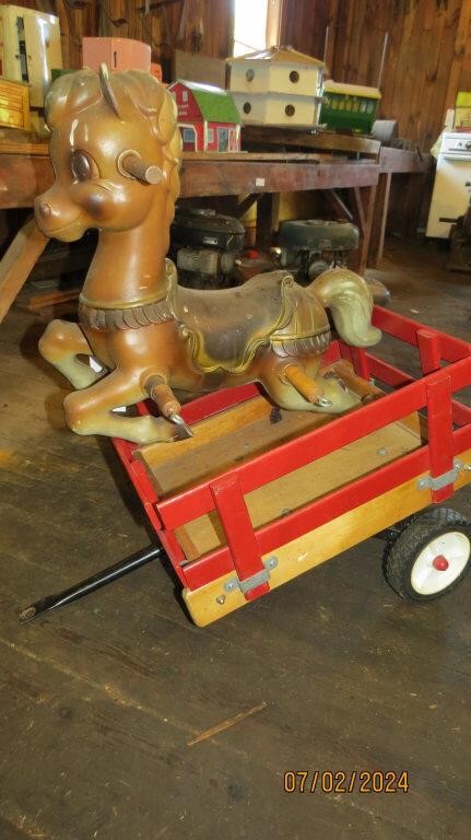 Ride-on Toy Horse And Children's Cart