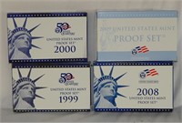 1999, 2000, 2008 & 2009 Proof Sets (51 Coins)