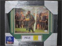 Pele signed framed 8x10 photo COA