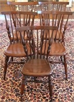 Set of 5 Antique Wooden Windsor Back Chairs