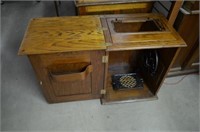 Vtg. Treadle Sewing Machine Cabinet