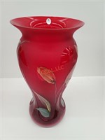 Vintage Handpainted Fenton glass vase