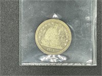 1861 Civil War era silver quarter