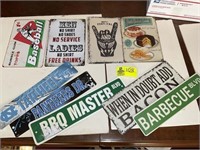 GROUP OF MAN CAVE METAL SIGNS, ROCK AND ROLL MUSIC