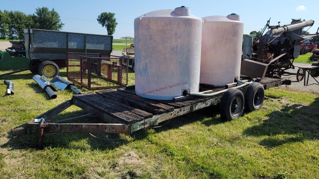 18' Farm Trailer w/ 2- 500 Gal. Tanks