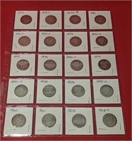 Twenty Silver Barber Quarters