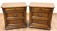 Pair Traditional Style Wood Night Stands