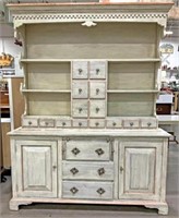 (2pc) Country Influenced Pinewood Buffet & Hutch