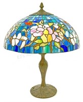 Resin Stained Glass Style Lamp W/ Metal Base