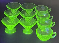 (SM) Green Uranium Depression Glass