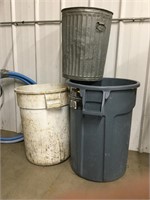 3 garbage cans