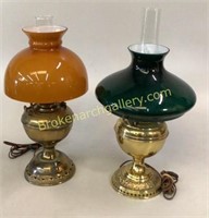 2 Bradley and Hubbard Converted Oil Lamps