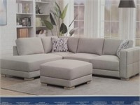 Synergy - 3 Piece Grey Fabric Sectional (In Box)