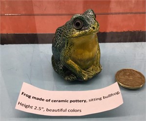 Glazed ceramic frog