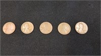 (5) 1915 Lincoln Wheat Pennies