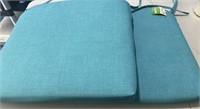 2ct Outdoor Patio Seat Cushions Teal 17x15.5in