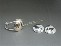Sterling Silver Chariot Racing Bracelet & Earring