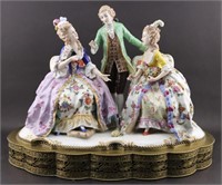 Capodimonte Porcelain Rococo Group Figurine