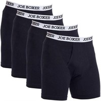 4-Pk Joe Boxer Men's LG Boxer Brief, Black Large