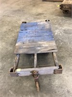 VINTAGE CAST IRON AND WOOD RAILROAD CART