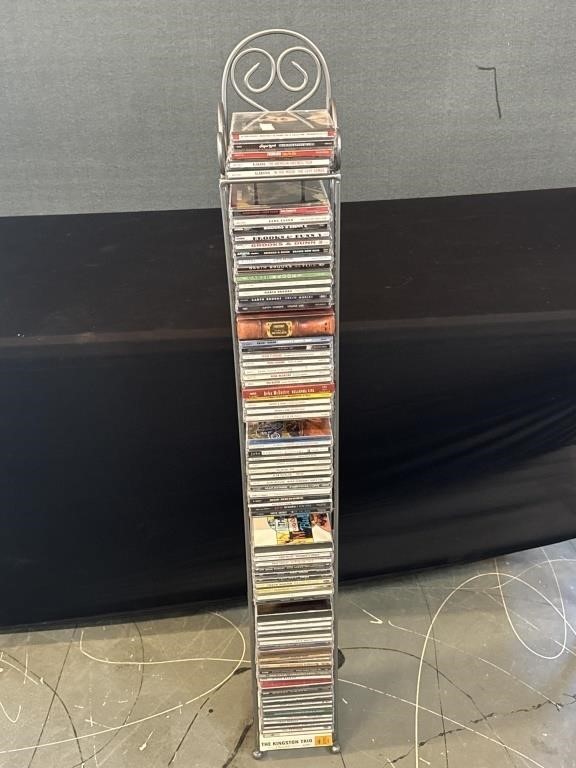 Metal Rack Full of CD's