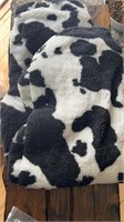 Medium Super Soft Fleece Cow Print Hoody , Blk