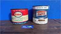 2 X AMPOL AND ESSO GREASE TINS