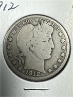1912 Silver Barber Half-Dollar