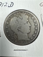 1912-D Silver Barber Half-Dollar