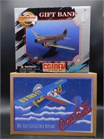 COCA-COLA COLLECTIBLE BIPLANE AND GOLDEN CLASSIC G