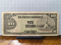 Japanese government 10. Peso banknote