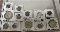 12 MISC SILVER COINS