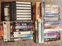 (2) Boxes w/ (31) VHS Tapes & (16) DVD's