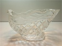 Crystal Sleigh Shaped Candy Dish, 6in X 10in