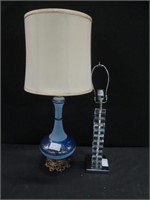 CHROME BASED TABLE LAMP & VINTAGE TABLE LAMP