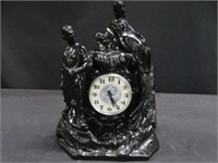 BLACK METAL FIGURE BASED MANTEL CLOCK