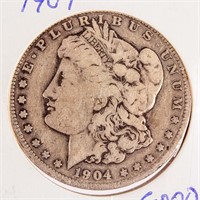 Coin 1904-P Morgan Silver Dollar Good