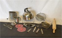 Sifters, Strainers, Rolling Pin, Tea Kettle