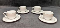 4 Arctic Gold Noritake Flat Cup & Saucer Sets