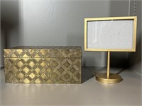 Pottery Barn Brass Box & Project62 Brass Frame