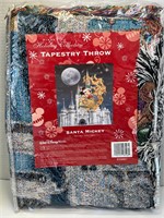 NEW Disney "Santa Mickey" Tapestry Throw 50x60