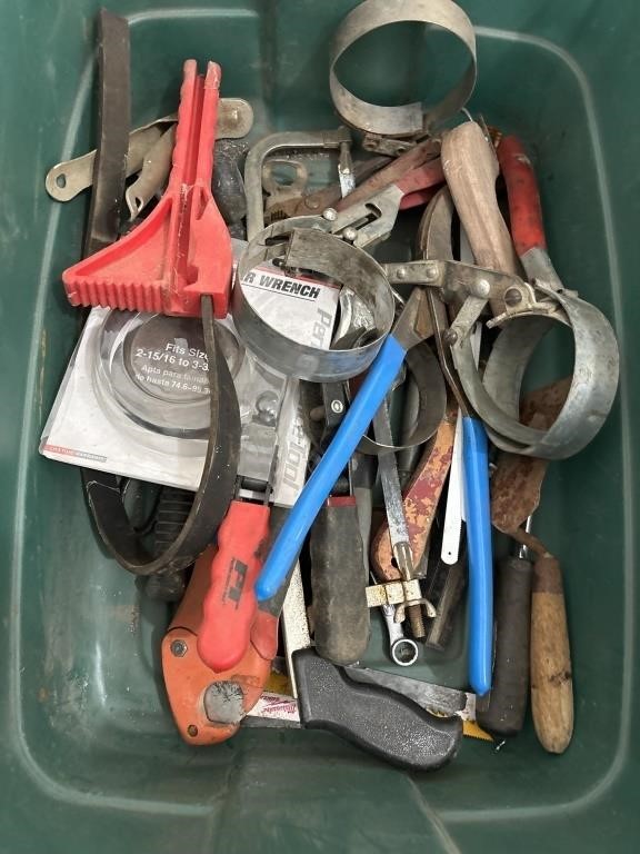 Tub of Assorted Hand Tools