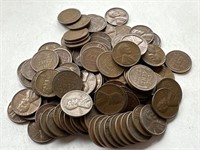 100 Un Searched Wheat Pennies