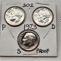 1973 P-D-S Roosevelt Dime Proof