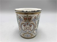 Queen Victoria enameled cup dated 1897