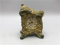 Late 1800s brass desk clock