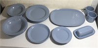 Vintage 22 pc. Blue Elan Melamine Dish Lot